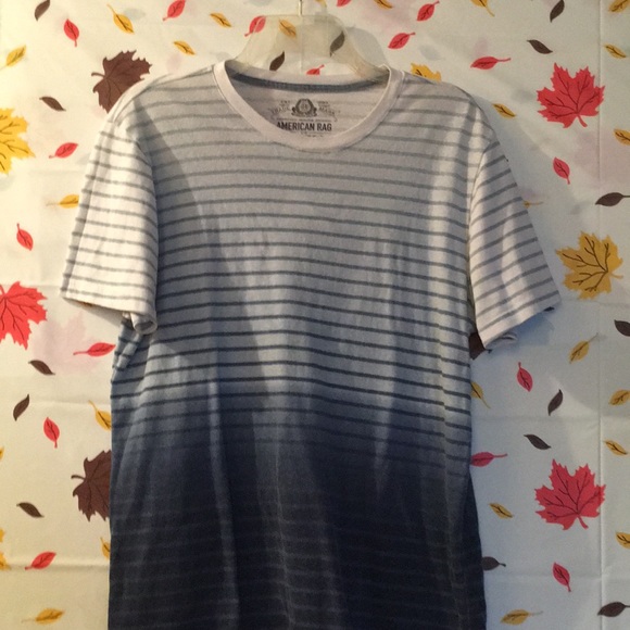 American Rag By Macy’s Shirt Blue White Striped - Picture 3 of 5